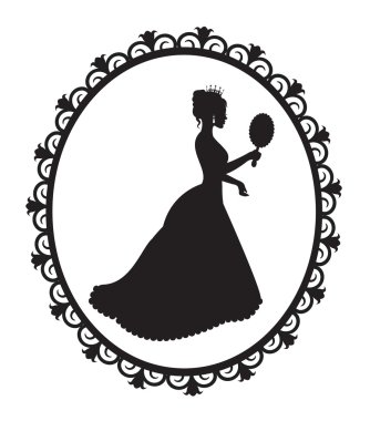 Princess silhouette in the frame clipart