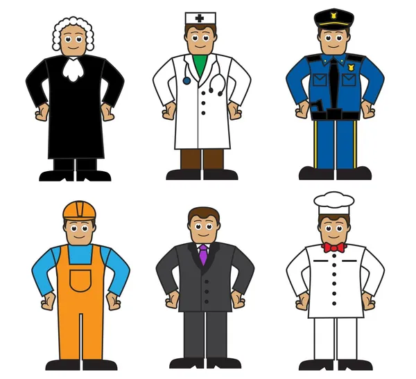 Cartoon set van mensen van verschillende beroepen — Stockvector