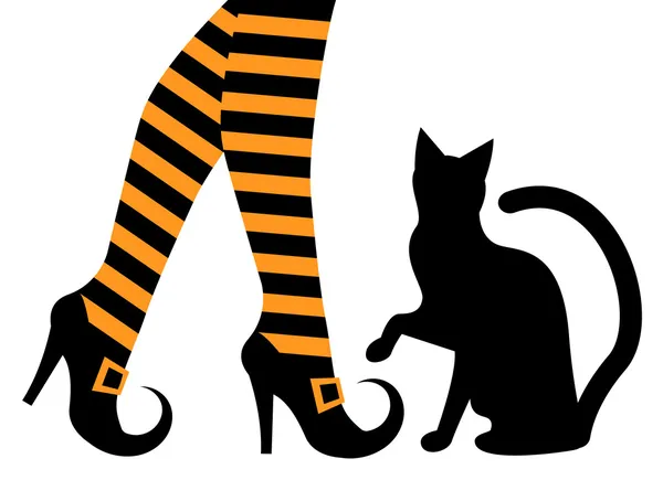 cadıların ayak ayakkabılar ve kara kedi