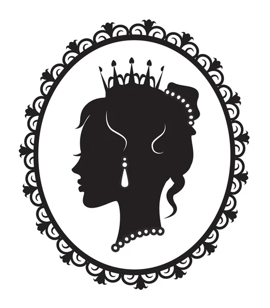 Πριγκίπισσα σιλουέτα στο πλαίσιο — Διανυσματικό Αρχείο
