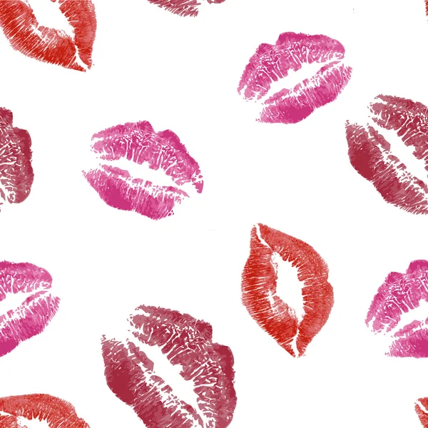 Patrón sin costuras con impresiones de labios — Archivo Imágenes Vectoriales