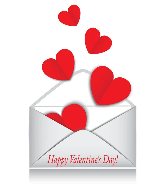 Srdce, obálky, den svatého Valentýna — Stockový vektor