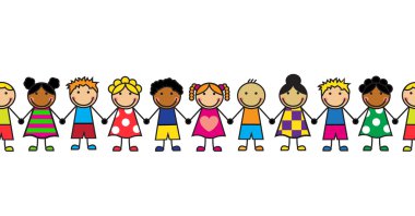 Cartoon seamless series of children clipart