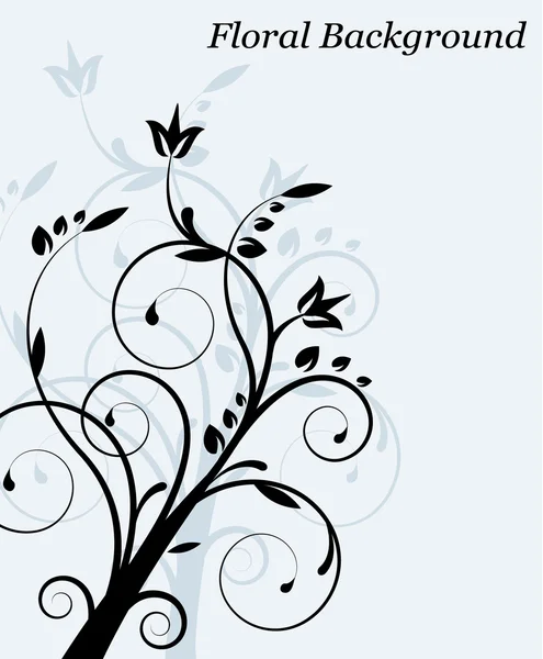 Floral light background with swirls and plants — Stock Vector