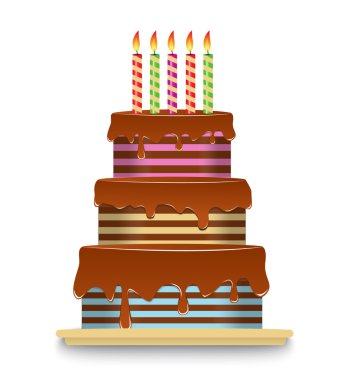 üç katmanlı mumlar ile çikolatalı kek