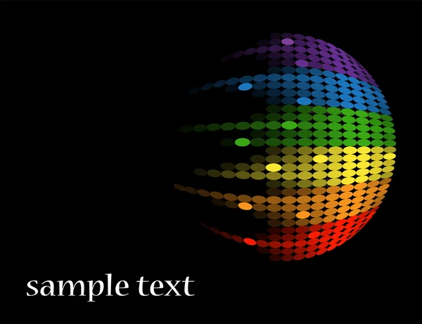 Zwarte achtergrond met veelkleurige ronde equalizer — Stockvector