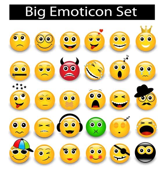 Large Set a round yellow emoticons Royalty Free Stock Illustrations