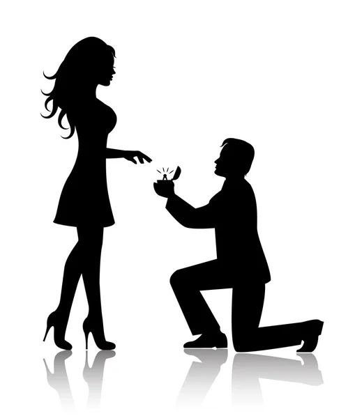 Man proposes to the woman to marry him — Stock Vector