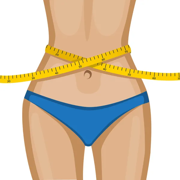 測定テープと女性の腰 — ストックベクタ