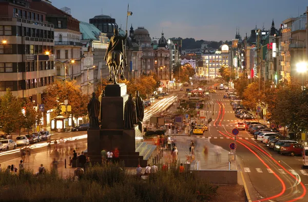 WENCESLASEN kvadrerar, Prag — Stockfoto