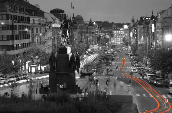 Praça Venceslau, Praga — Fotografia de Stock