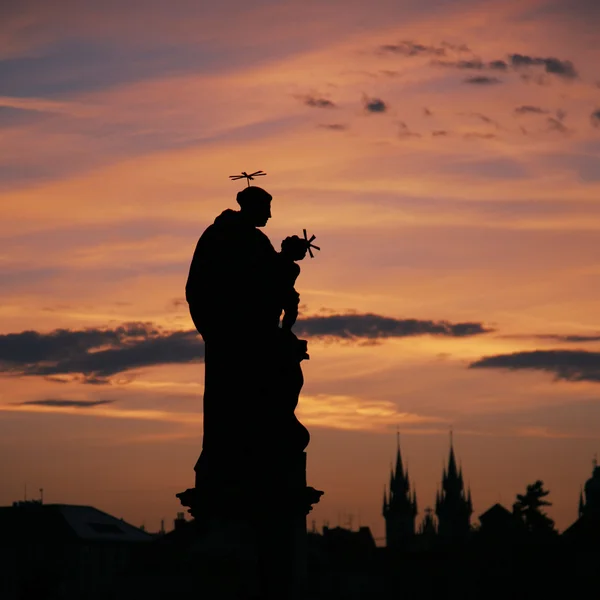 Statue of St Anthony of padua, Charles Bridge — Stock Photo, Image