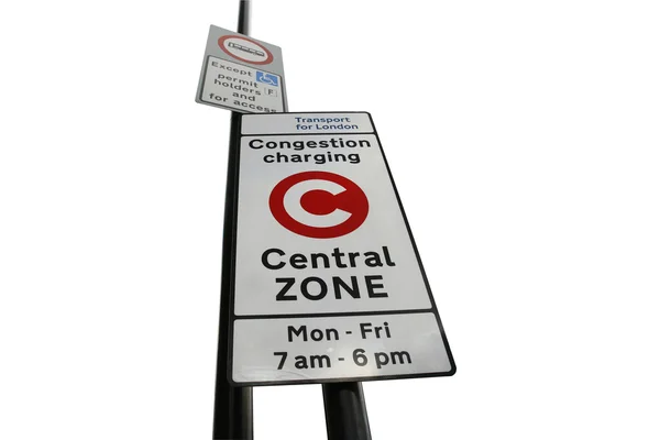 London congestion charge zone sign — Stock Photo, Image