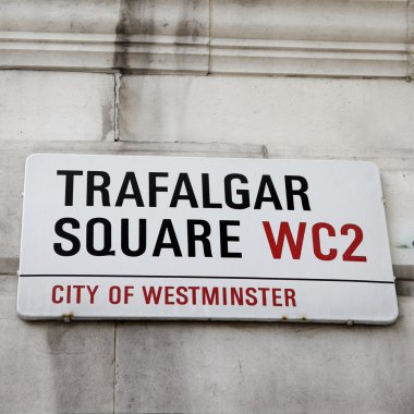 Londra sokak işareti - trafalgar Meydanı