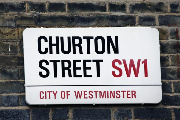 Londýnské ulice znamení - churton ulice — Stock fotografie