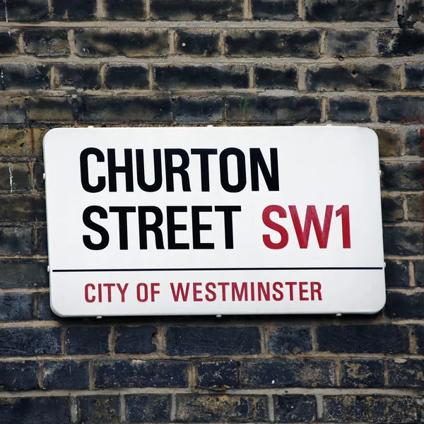 Signo de la calle Londres - churton street — Foto de Stock