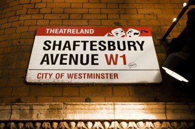 Londra sokak işareti, shaftesbury avenue