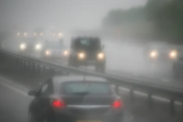 Afternoon shower on a highway — Stock Photo, Image