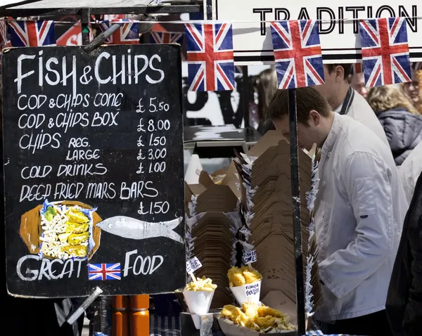 Eten kraam in camden markt — Stockfoto