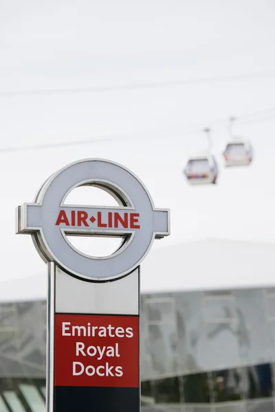 Sign of Emirate Air Line, London Thames Cable Car