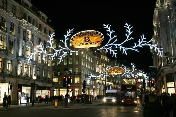 2013, Regent Street con decoración navideña — Foto de Stock