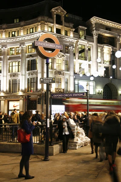 2013, Oxford Street with Christmas Decoration — Stock Photo, Image