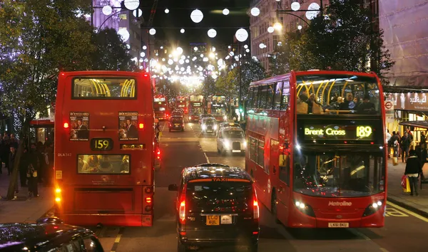 2013, Oxford Street con decorazione natalizia — Foto Stock