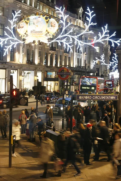 2013, Οξφόρδη δρόμο με διακόσμηση Χριστουγέννων — Φωτογραφία Αρχείου