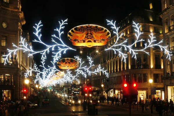 2013, regent street met decoratie van Kerstmis — Stockfoto