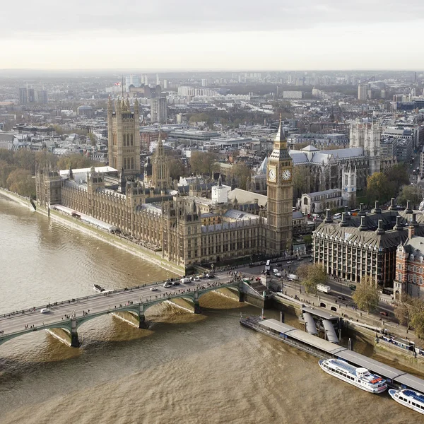 Panoramę Londynu od london eye — Zdjęcie stockowe