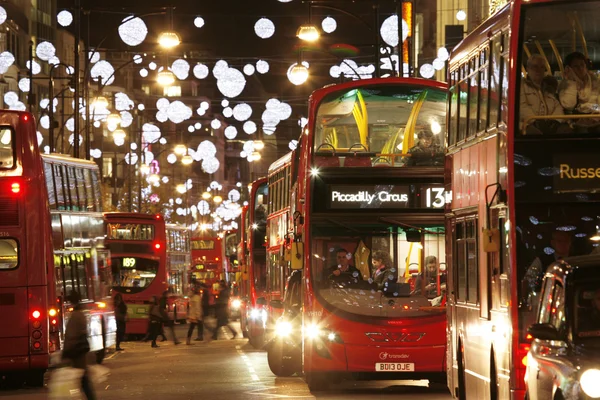 2013, Oxford Street with Christmas Decoration — Stock Photo, Image