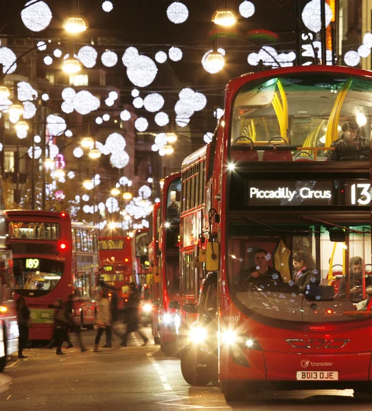 2013, Oxford Street with Christmas Decoration — Stock Photo, Image