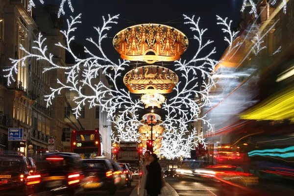 2013, regent street met decoratie van Kerstmis — Stockfoto