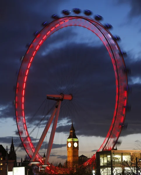 Vista do Olho de Londres com Big Ben — Fotografia de Stock
