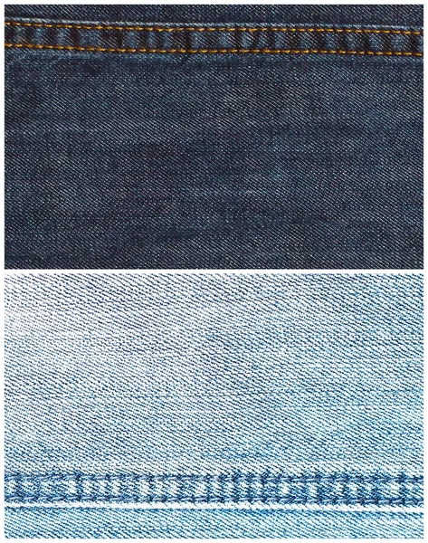 Conjunto de fundos de textura de jeans com costura — Fotografia de Stock