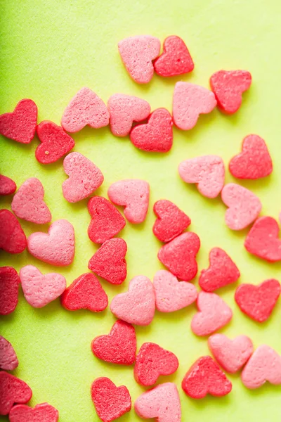 Sweet colorful candy hearts background — Stock Photo, Image