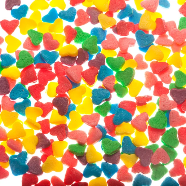 Sweet colorful candy hearts background — Stock Photo, Image