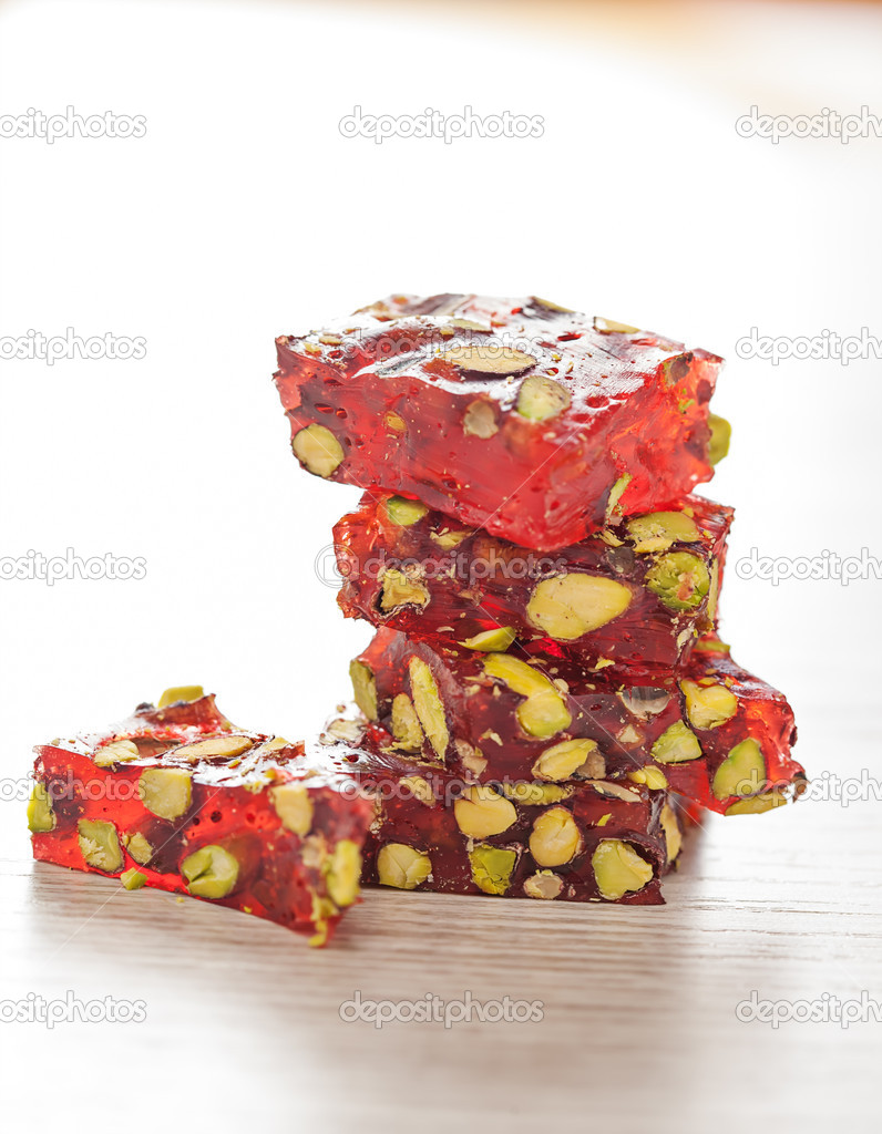 Red turkish sweets cezerye