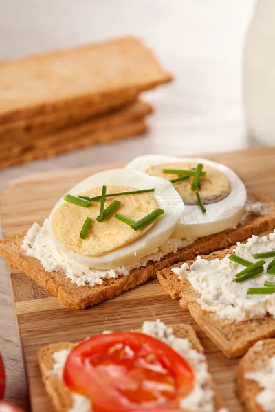 Tasty canapes breakfast meal — Stock Photo, Image