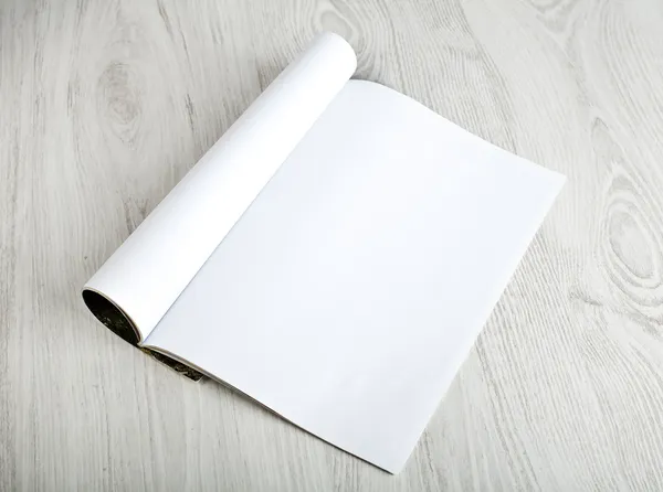 Open magazine with blank pages — Stock Photo, Image