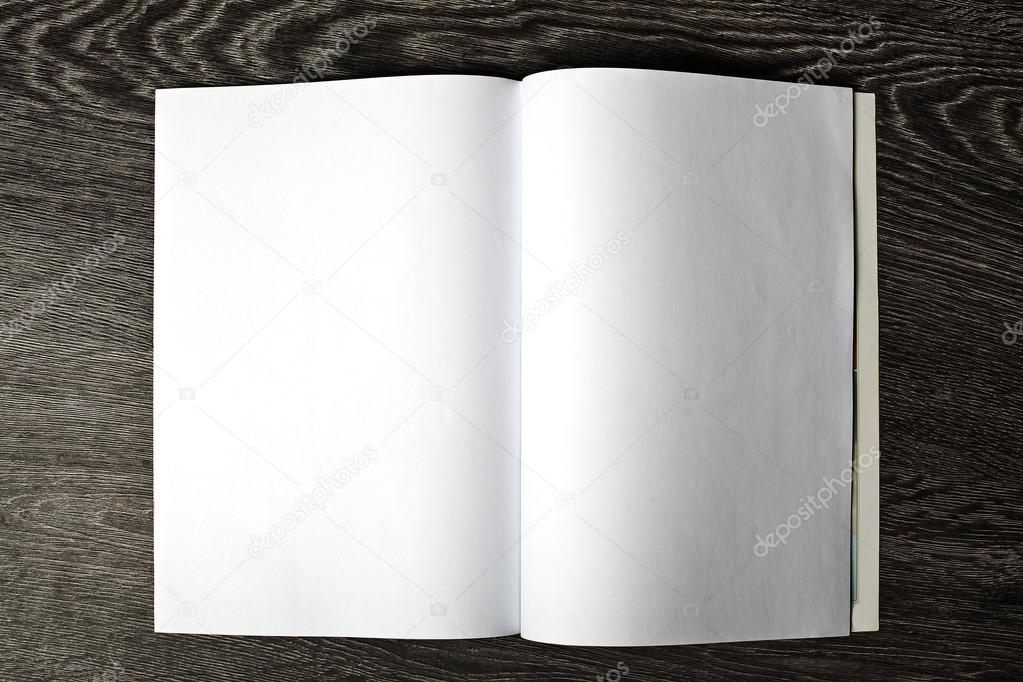 Open magazine with blank pages