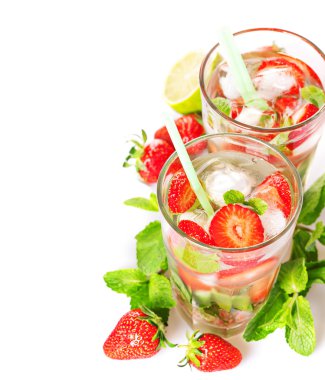 çilek mojito yaz kokteyl içeceği