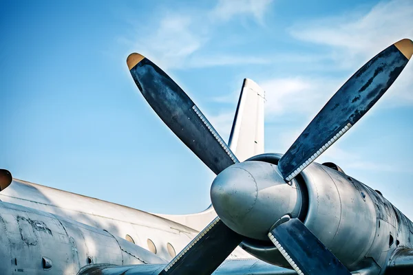 Uçak retro vintage pervane detay — Stok fotoğraf