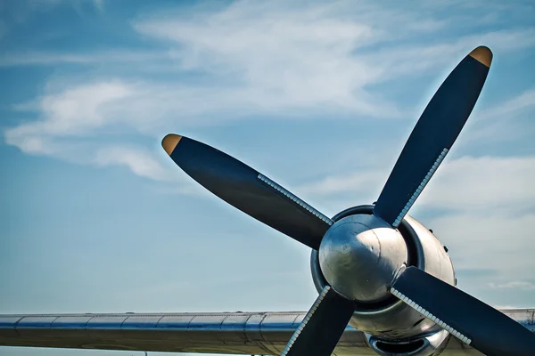 Uçak retro vintage pervane detay — Stok fotoğraf