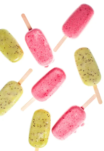 Popslices icecream  assortment on white background — Stock Photo, Image