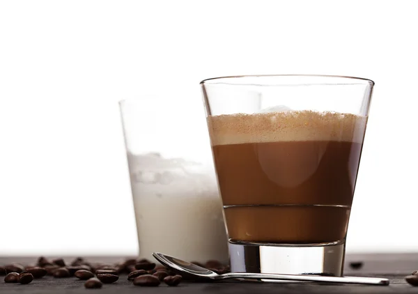 Cortado coffee drink in glass — Stock Photo, Image