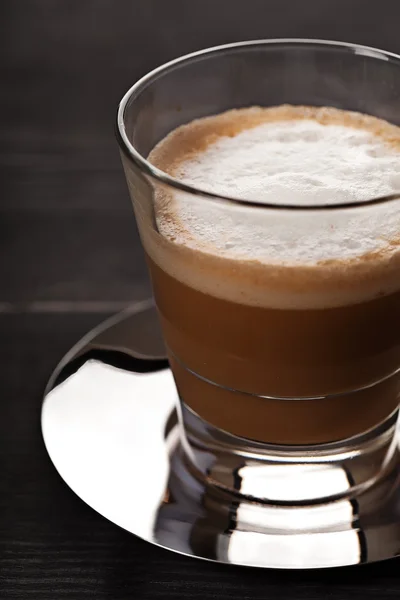 Bebida de café Cortado em vidro — Fotografia de Stock