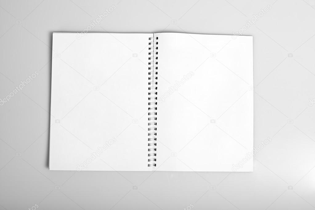 Open album with blank pages