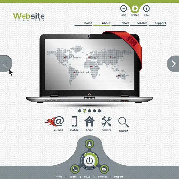 Modello di sito web per la presentazione aziendale — Vettoriale Stock