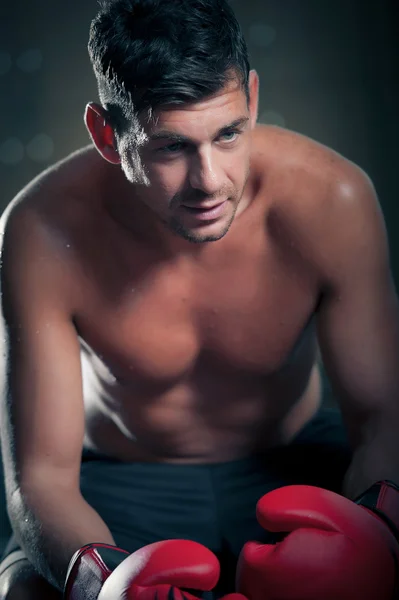 Boxer in the Locker Room — Stock Photo, Image